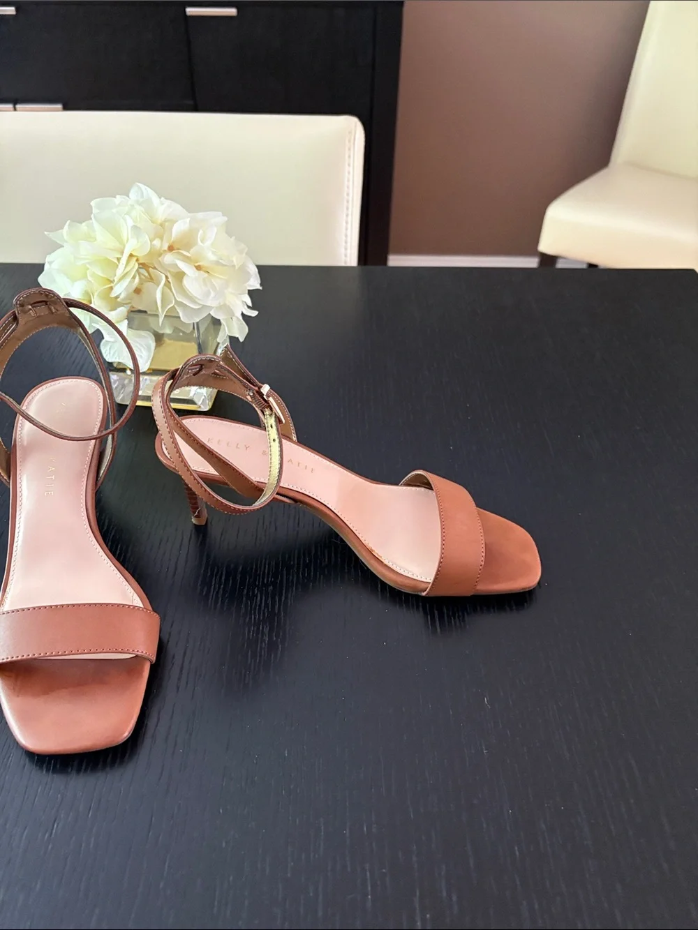 Kelly & Katie Tan Brown Open-Toe Ankle-Strap Sandals